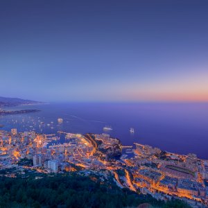 Monaco at night.